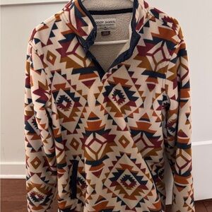 Cody James Aztec 3/4 pullover fleece  sweater with snaps - Multicolor Size M